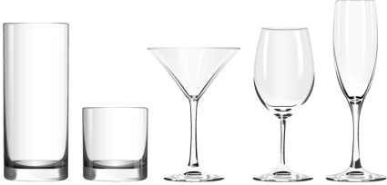 5 beautiful glass design vector material
