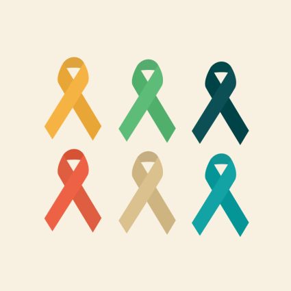 6 color ribbon logo design vector material AIDS
