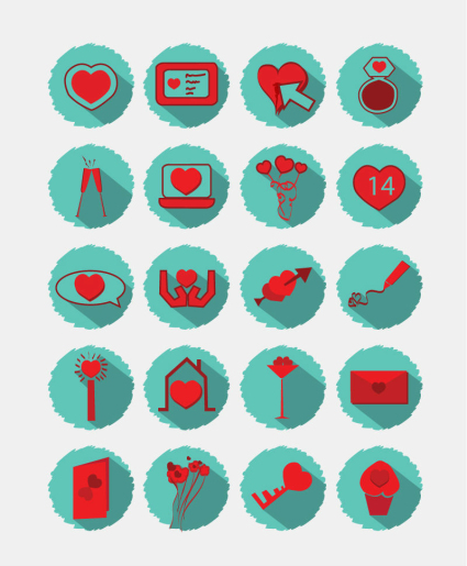20 paragraph Love element icon vector material