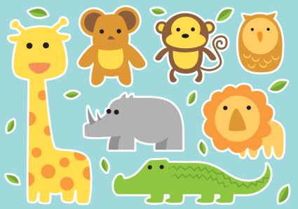 7 of cartoon stickers vector material
