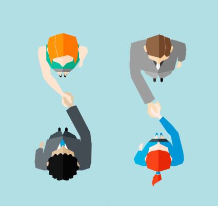 Handshake figure vector material