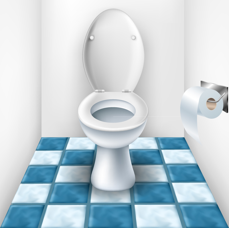 Hand-painted bathroom design vector material