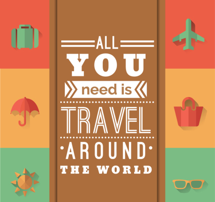 Color world tour posters vector material