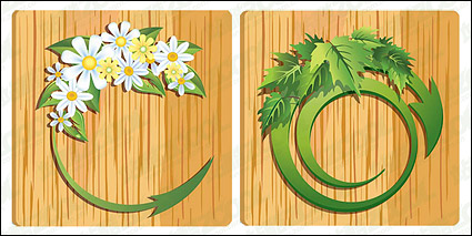 Vector flower leaves grain material