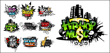 The trend of musical elements vector material