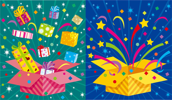 Gift box, boxes, cartons, packing boxes vector material