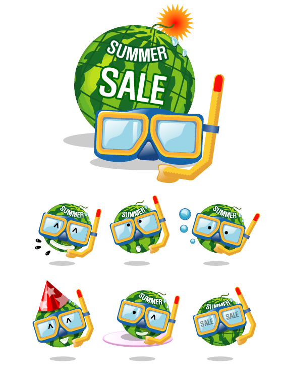 Swimming Glasses, watermelon