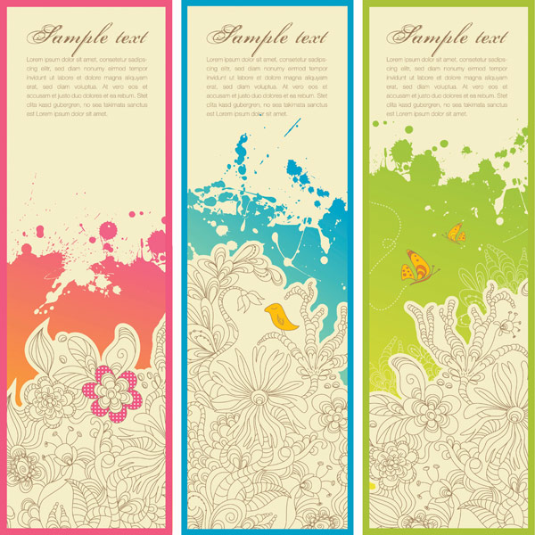Trend pattern banner vector material