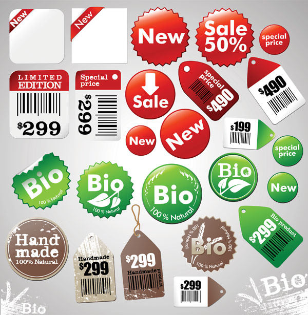 Price of brand label vector 