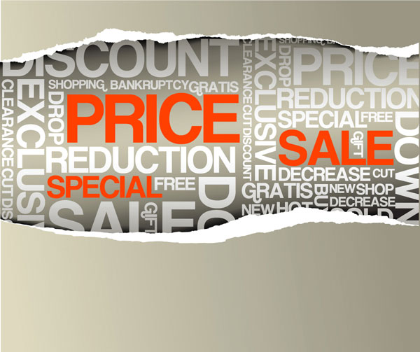 Paper tear sale, price vector 