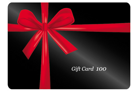 Red ribbon wrapped around a black gift cards vector material