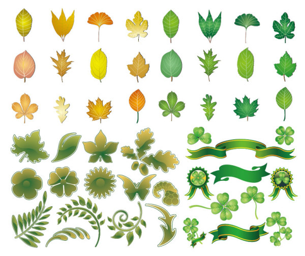 Vector material leaves theme