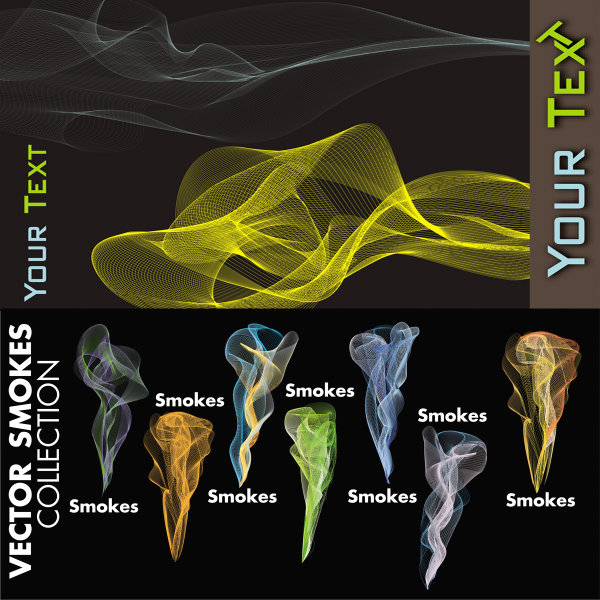 Colorful line smoke vector of material
