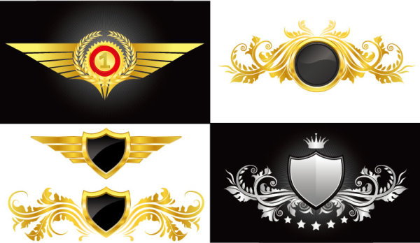 Pattern grain vector wings. Shield

