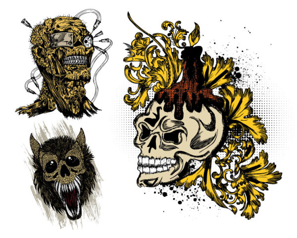 Tide skeleton T shirt printing design - vector of material
