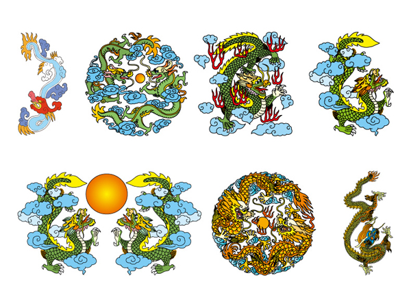 Chinese Classical Dragon ter vector material