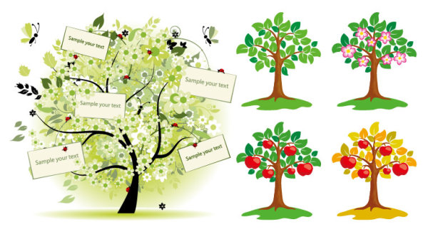 Vector illustration of trees