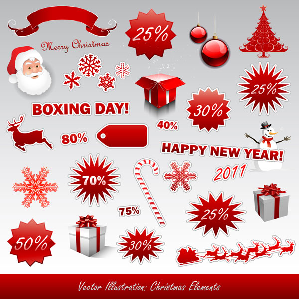 Vector Icons Christmas 2011 New Year