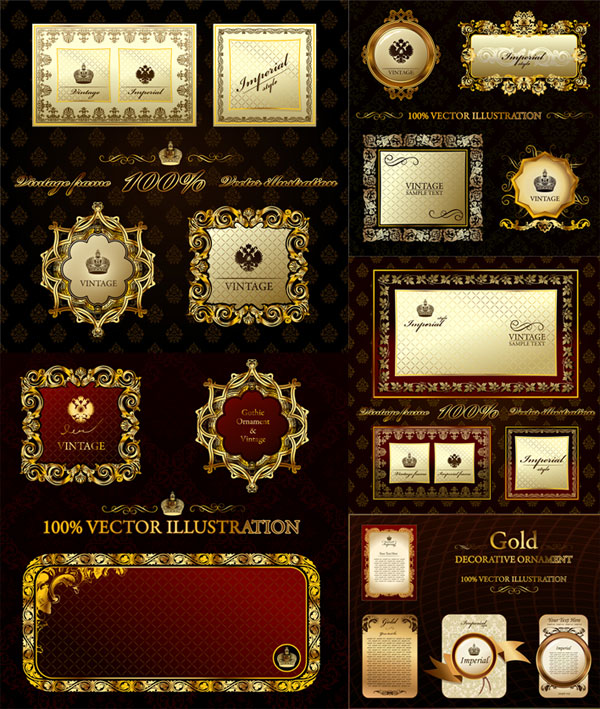 Gorgeous classic European Border Vector