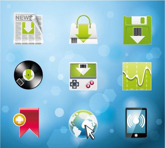 Very delicate system icon vector material -4