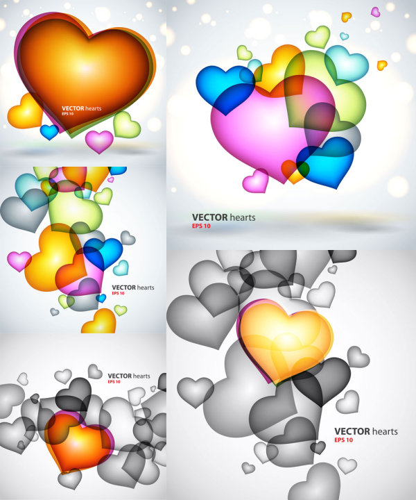Colorful heart-shaped graphics - Vector