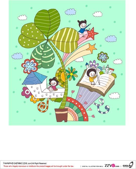 Korea cute vector material