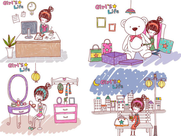 girl's life Vector 
