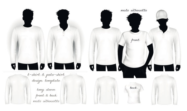 Blank T-shirt and polo shirt shirt Vector