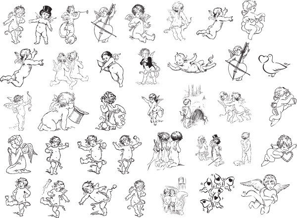 Cupid line drawing