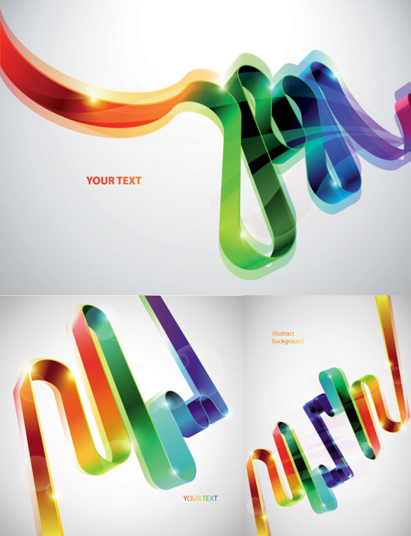 Colorful ribbons vector
