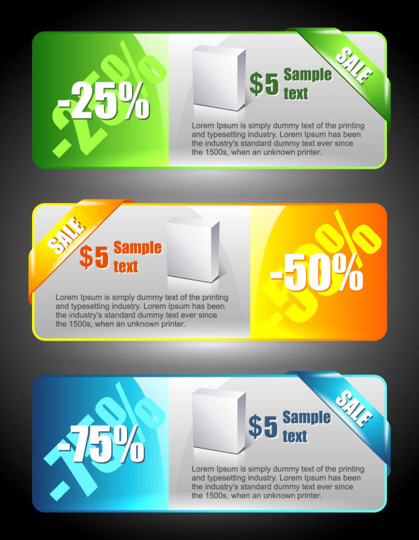 Color banners banner02 - vector material