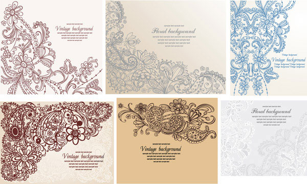 Intensive hand-painted pattern vector material -6