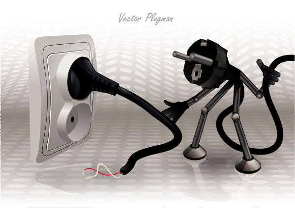 Cartoon plug 01 - vector