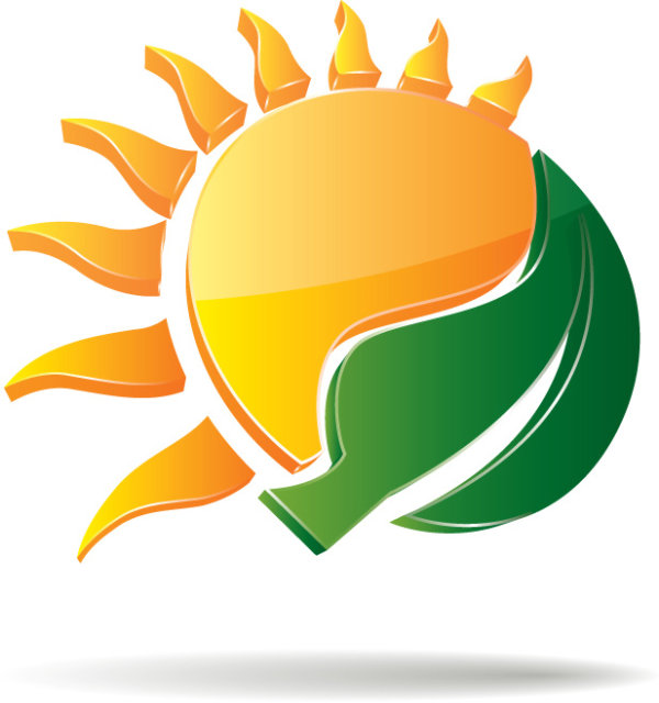 Sunrise dimensional cartoon background 01 - vector material
