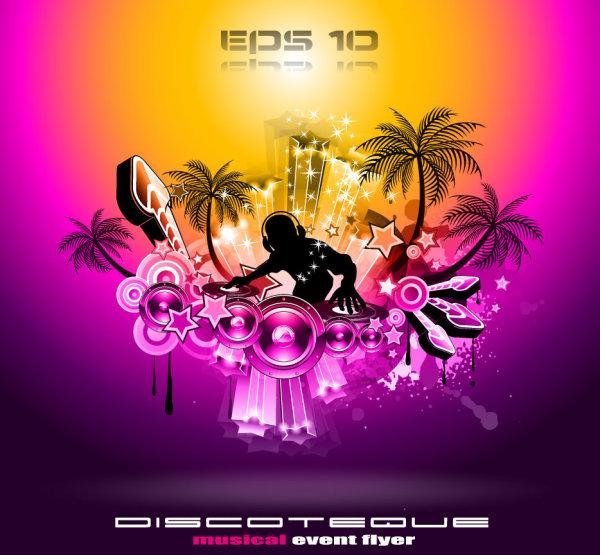 Brilliant dynamic music elements 02 - vector