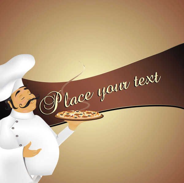 Cartoon characters cook 01 - vector