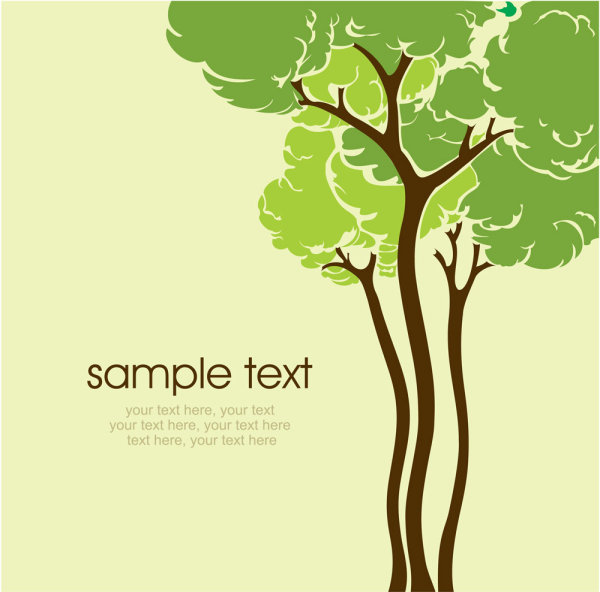 Cartoon line art tree 03 - vector