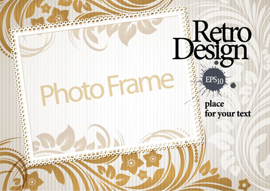 Elegant pattern the shading decorative box text design vector material -2