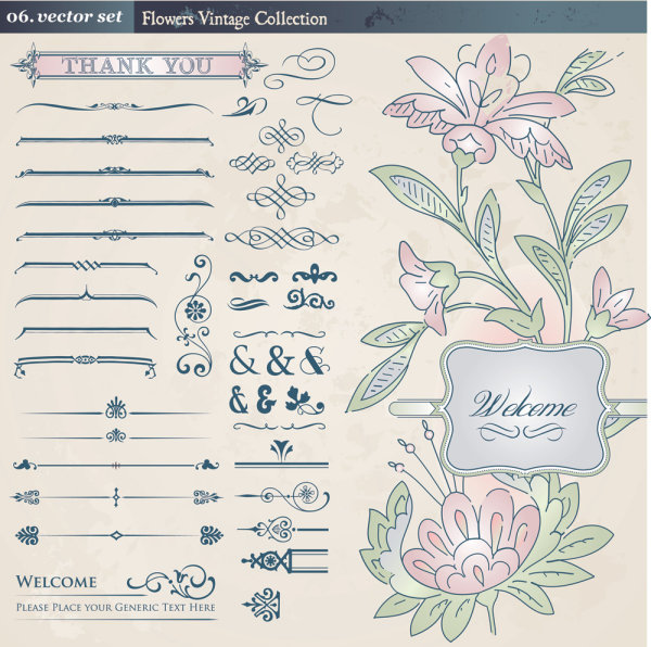European-style lace pattern 02-- vector material