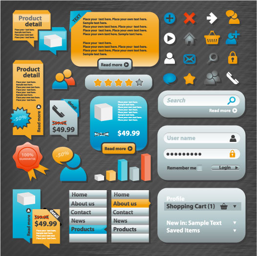 Practical Web Design Elements 02-- vector material