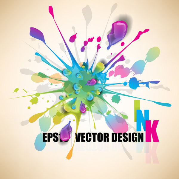 Color paint splash background 04 - vector