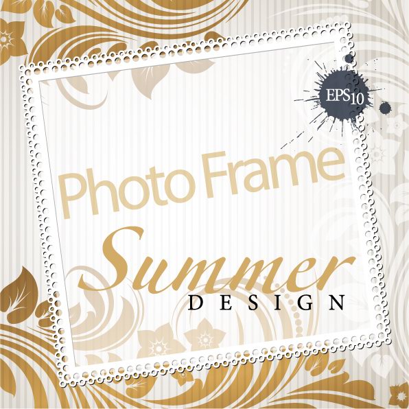 Elegant pattern the shading decorative box text design vector material -2
