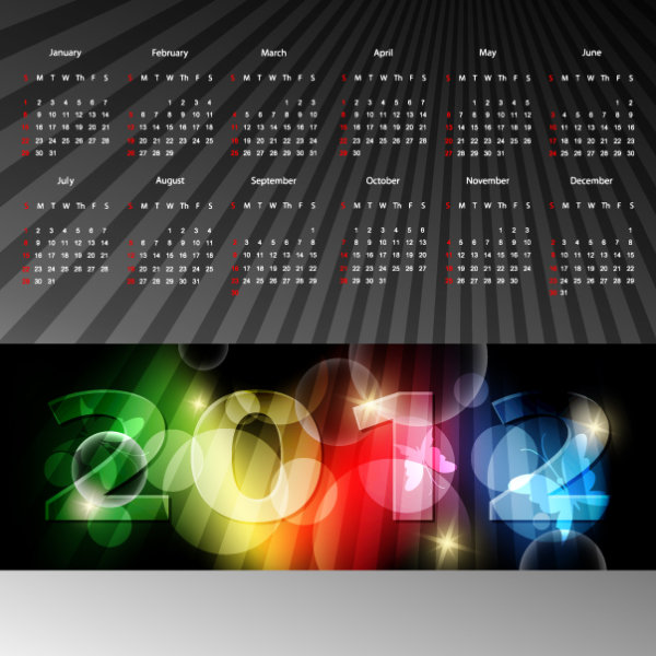 2012 calendar 02 - vector