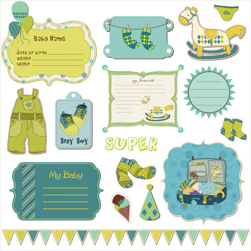 Cartoon stickers 01 - vector material