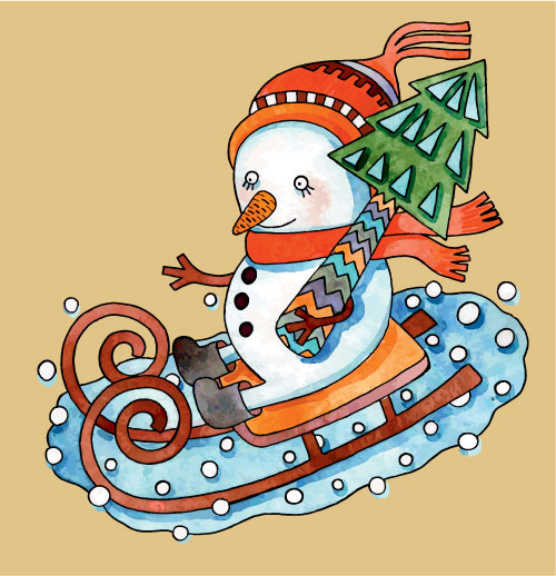 Christmas cartoon illustrator 03 - vector material