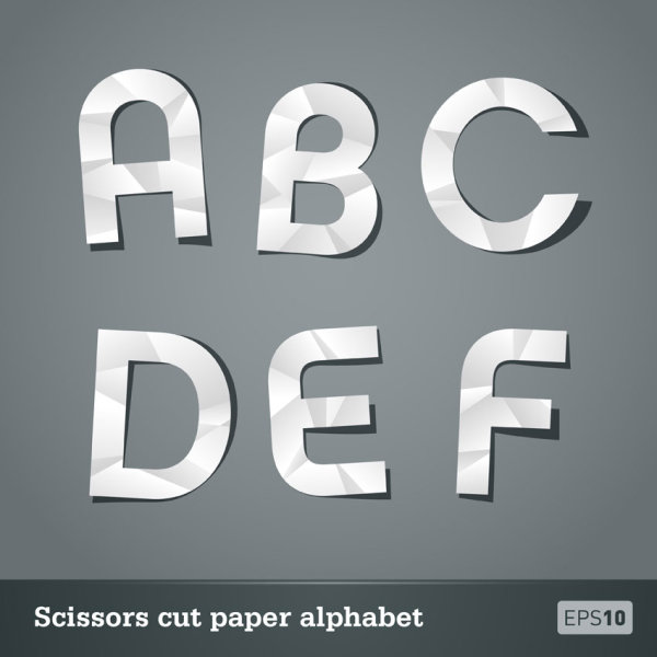 Paper-cut letters 01 - Vector material
