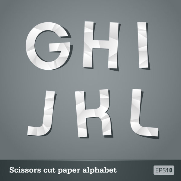Paper-cut letters 02 - Vector material
