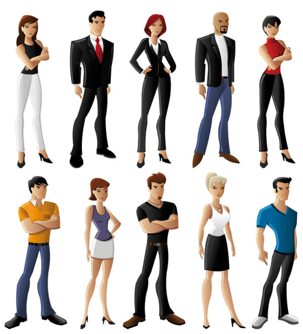 Cartoon characters 02 white-collar workers - vector material