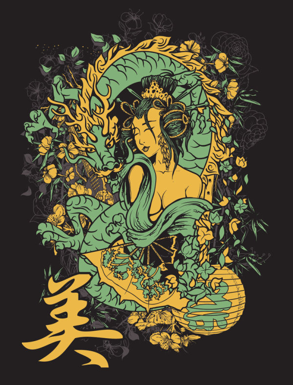 The trend of T-shirt 25 - vector material