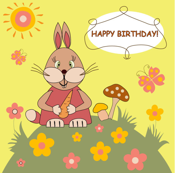 Cartoon illustration background 04 - vector material